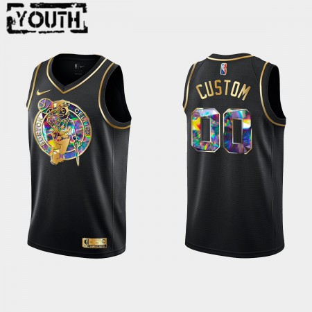 Maillot Basket Boston Celtics Personnalisé Nike 2021-22 Noir Golden Edition 75th Anniversary Diamond Swingman - Enfant